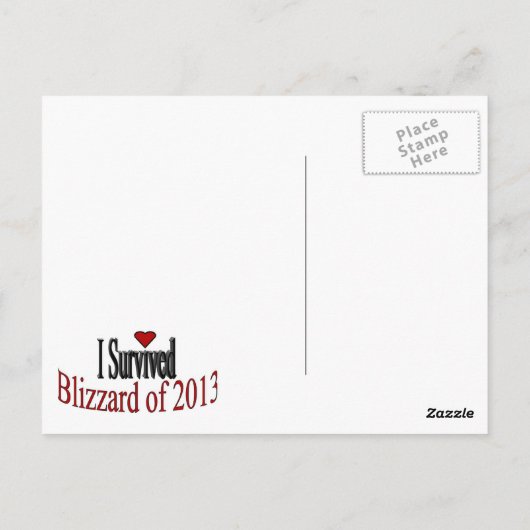Ik heb Blizzard 2013 Briefkaart overleefd (Achterkant)
