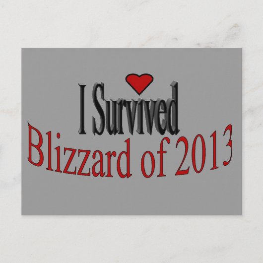 Ik heb Blizzard 2013 Briefkaart overleefd (Voorkant)