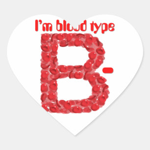 Ik heb bloedgroep B negatief Hart Sticker