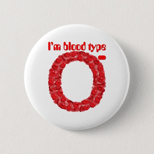Ik heb bloedgroep O negatief Ronde Button 5,7 Cm (Voorkant)