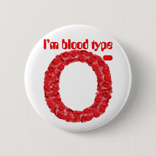 Ik heb bloedgroep O negatief Ronde Button 5,7 Cm (Voorkant)