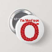 Ik heb bloedgroep O negatief Ronde Button 5,7 Cm (Voorkant /achterkant)