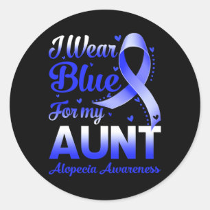 Ik heb Blue Draag voor mijn tante Alopecia Bewustz Ronde Sticker