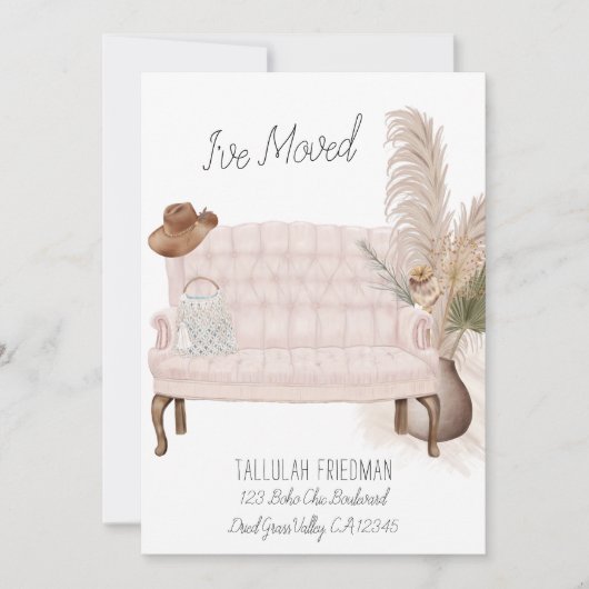 Ik heb Boho Chic Elegant Living Room Moving Aankondiging (Voorkant)
