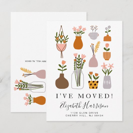 Ik heb Boho Planten Moving Aankondigingskaart (Voorkant / Achterkant)