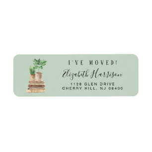 Ik heb Boho Planten Sage Return Address verplaatst Etiket