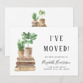 Ik heb Boho Planten Waterverf Moving Aankondiging (Voorkant / Achterkant)