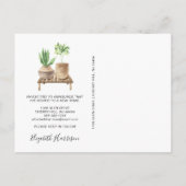 Ik heb Boho Planten Waterverf Moving Aankondigingskaart (Achterkant)