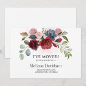 Ik heb Bourgogne Floral Greenery Moving Aankondiging (Voorkant / Achterkant)