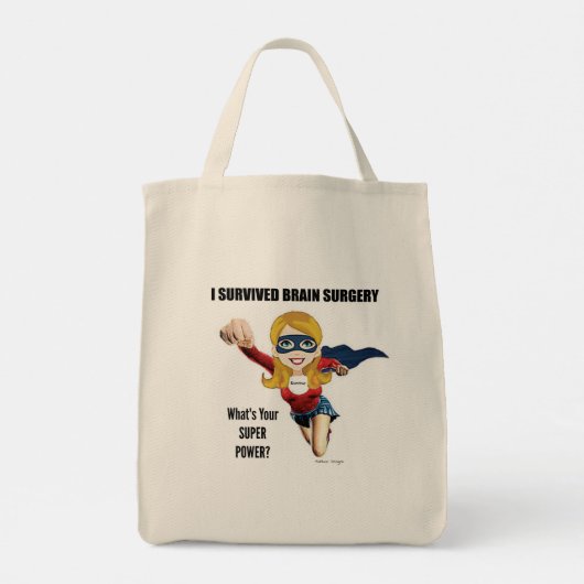 IK HEB BRAINSURGERY OVERLEVEN. WAT IS JE SUPER POW TOTE BAG (Achterkant)