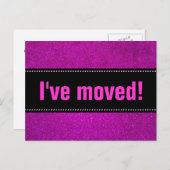 Ik heb briefkaarten verplaatst | Zwart en faux roz (Voorkant / Achterkant)