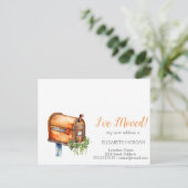 Ik heb  brievenbusbloemen verplaatst aankondigingskaart (Staand voorkant)