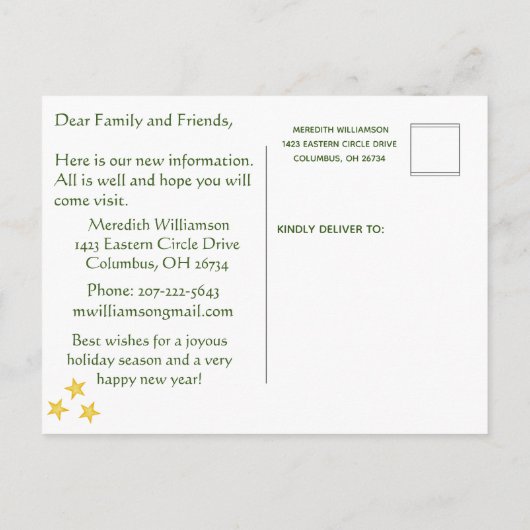 Ik heb budget Briefkaart Christmas Village verplaa (Achterkant)