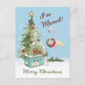 Ik heb budget Flamingo kerstboom verplaatst Aankondigingskaart (Voorkant)