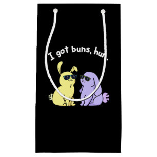 Ik heb Buns Hun Funny Bunny Rabbit Pun Dark BG Klein Cadeauzakje