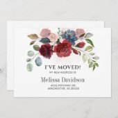 Ik heb Burgundy Floral Botanical Moving bezocht (Voorkant / Achterkant)