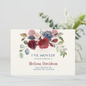 Ik heb Burgundy Floral Botanische Aankondiging ver (Staand voorkant)