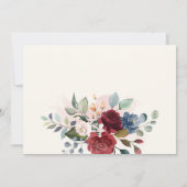 Ik heb Burgundy Floral Botanische Aankondiging ver (Achterkant)