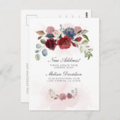 Ik heb Burgundy Floral Moving Announcement verplaa Briefkaart (Voorkant / Achterkant)