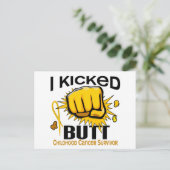 Ik heb Butt Childhood Cancer Survivor geschopt Briefkaart (Staand voorkant)