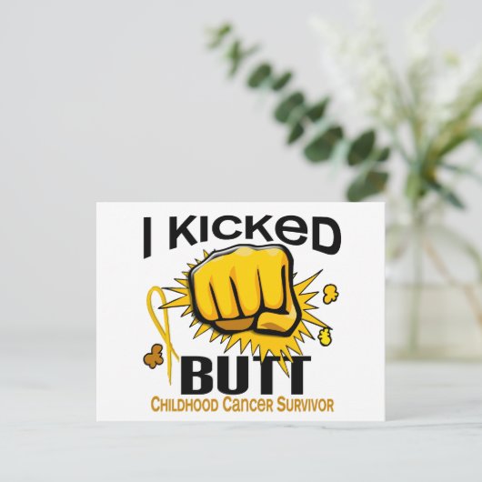 Ik heb Butt Childhood Cancer Survivor geschopt Briefkaart (Staand voorkant)