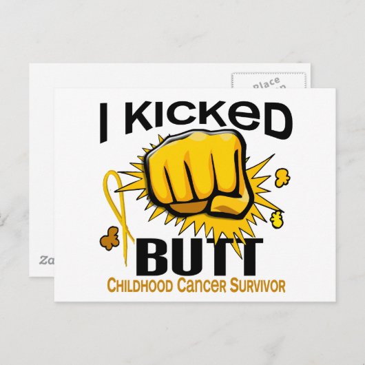 Ik heb Butt Childhood Cancer Survivor geschopt Briefkaart (Voorkant / Achterkant)
