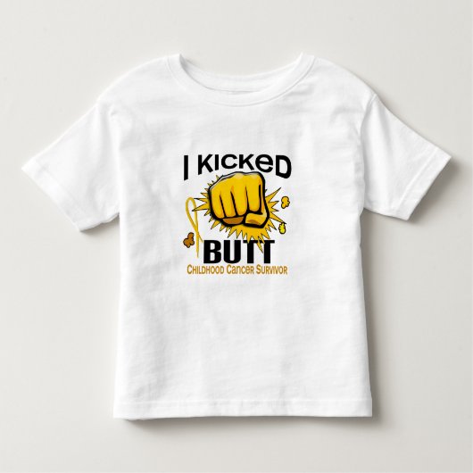 Ik heb Butt Childhood Cancer Survivor geschopt Kinder Shirts (Voorkant)