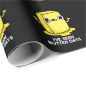 Ik heb Butter Days Funny Food Pun Dark BG gezien Cadeaupapier (Rol Hoek)