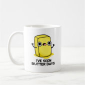 Ik heb Butter Days Funny Food Pun gezien Koffiemok (Links)