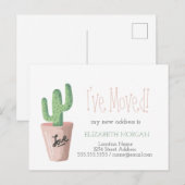 Ik heb Cactus Love New Address verplaatst Aankondigingskaart (Voorkant / Achterkant)