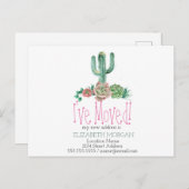 Ik heb Cactus Succulent New Address verplaatst Aankondigingskaart (Voorkant / Achterkant)