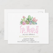 Ik heb Cactus Succulent verplaatst Aankondigingskaart (Voorkant / Achterkant)