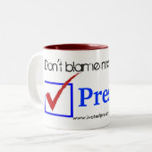 Ik heb Cadeau gestemd - KoffieMok Tweekleurige Koffiemok (Voorkant links)