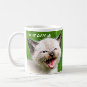 IK HEB CAFFINE Funny Siamese Scary Kitten NODIG Koffiemok