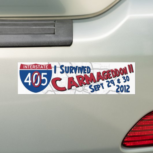 Ik heb Carmageddon II overleefd - 405 sluiting Bumpersticker (Op auto)