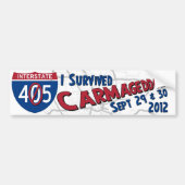 Ik heb Carmageddon II overleefd - 405 sluiting Bumpersticker (Voorkant)