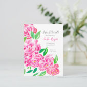 Ik heb Cascading Pink Peonies Nieuw Adres verplaat Aankondigingskaart (Staand voorkant)