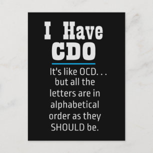 Ik heb CDO Black Funny OCD Humor Briefkaart