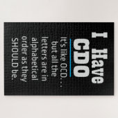 Ik heb CDO Black Funny OCD Humor Legpuzzel (Horizontaal)