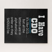 Ik heb CDO Black Funny OCD Humor Legpuzzel (Horizontaal)