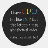 Ik heb CDO. Ronde Sticker (Voorkant)