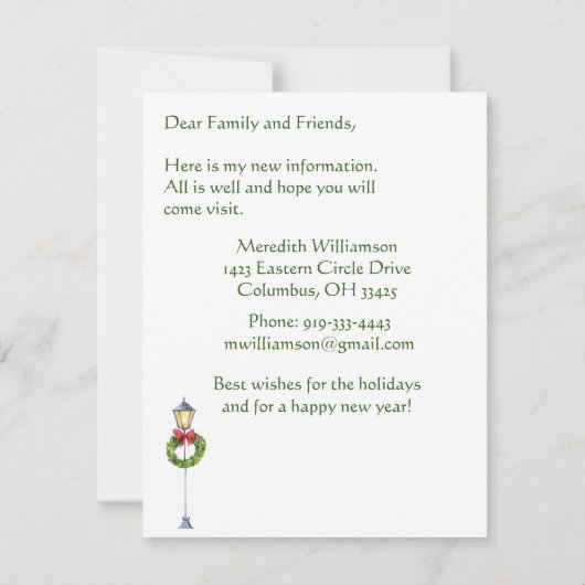 Ik heb Christmas Village Flat Move verplaatst Aankondiging (Achterkant)