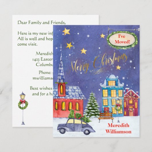 Ik heb Christmas Village Flat Move verplaatst Aankondiging (Voorkant / Achterkant)