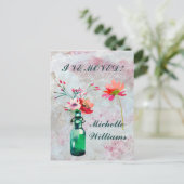 Ik heb Classic Elegant Pastel Floral Move Aankondigingskaart (Staand voorkant)