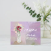 Ik heb Classic Elegant Pink Floral Move Aankondiging (Staand voorkant)