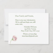 Ik heb Classic Elegant Pink Floral Move Aankondiging (Achterkant)