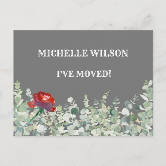 Ik heb Classic Eucalyptus Green Elegant Move Aankondigingskaart (Voorkant)