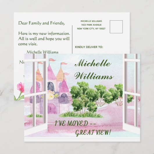 Ik heb Classic Fun New Buurbeweging verplaatst Aankondigingskaart (Voorkant / Achterkant)