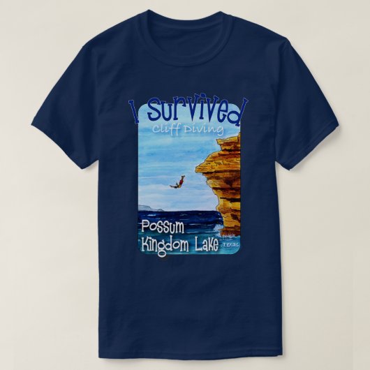 Ik heb Cliff Diving Possum Kingdom Lake Texas over T-shirt (Design voorkant)