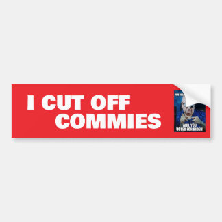 IK HEB COMMIES BUMPERSTICKER AFGESNEDEN